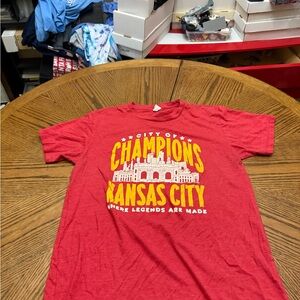 Charlie Hustle KC Chiefs Champion Red T-Shirt
